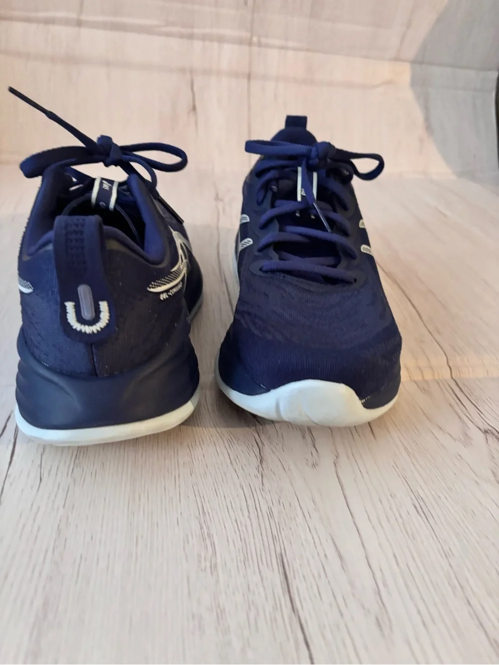 Asics Dark Blue Athletic Sneakers with White Soles